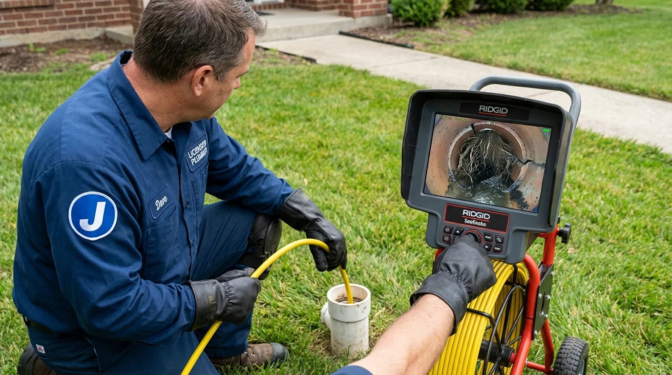 Sewer camera inspection being performed by Johns Plumbing LLC in Glens Falls